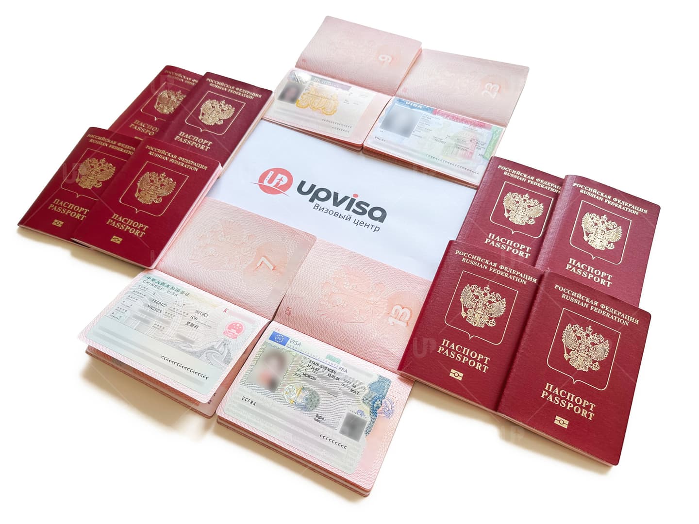 Примеры паспортов с успешно оформленными шенгенскими визами в UpVisa